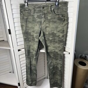 Universal Thread Pants Womens‎ 10 Faded Green Camo High Rise Skinny Crop Stretch